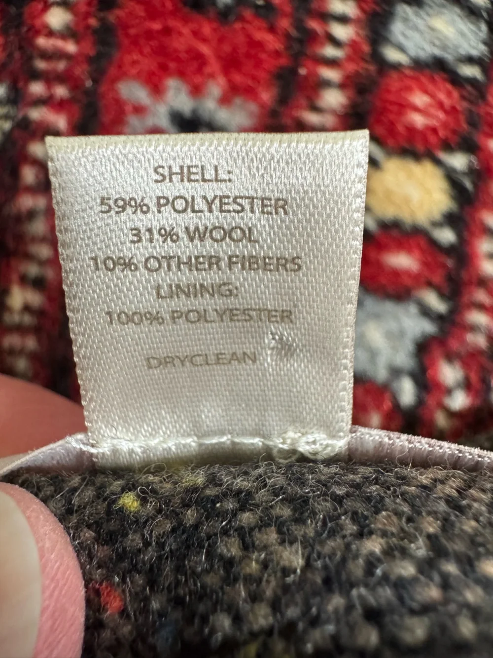 LOFT Wool Blend Mini Skirt with Floral Rosette Appliques•Brown Tweed• 2P Petit